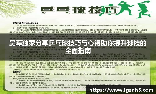 吴军独家分享乒乓球技巧与心得助你提升球技的全面指南